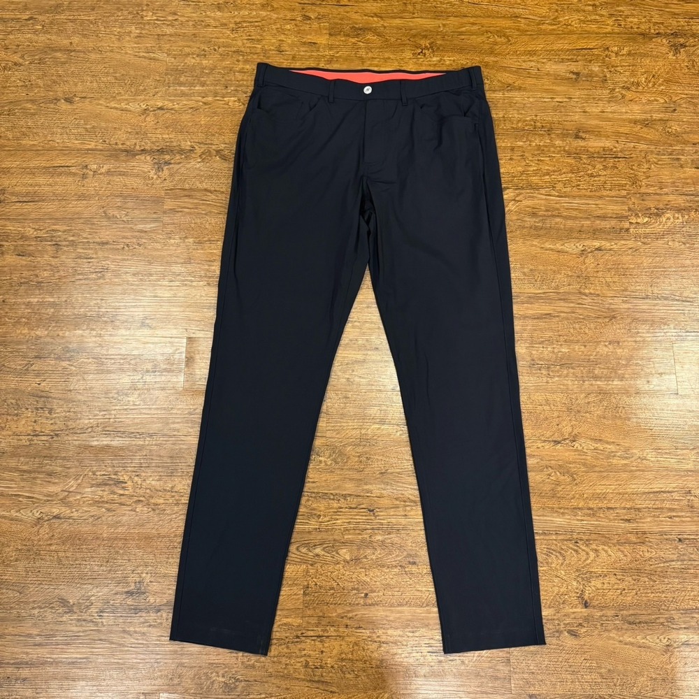 Redvanly Black Performance Golf Kent Pull On Chino Pants Trousers Men's XL 36x34
